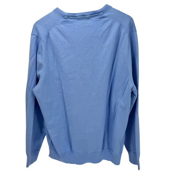 Brooks Brothers Sweater Mens XL Blue Supima Cotton V-Neck Classic Coastal Knit - Picture 4 of 6